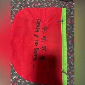 Red and Green Frida Khalo Handmade Embroidered Apron